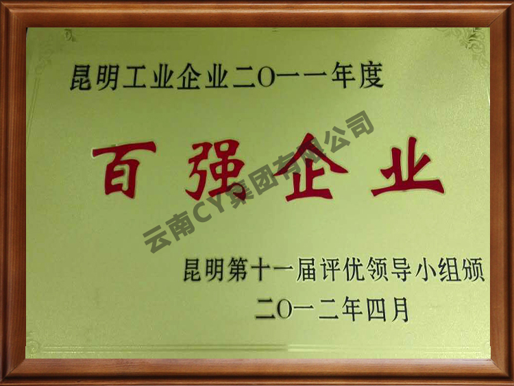 昆明2011年度百强企业