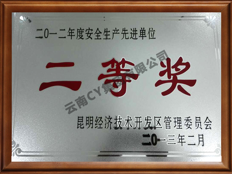 安全生产先进单位二等奖-经开区管委会
